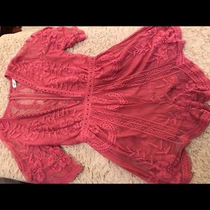 Pink low cut romper
